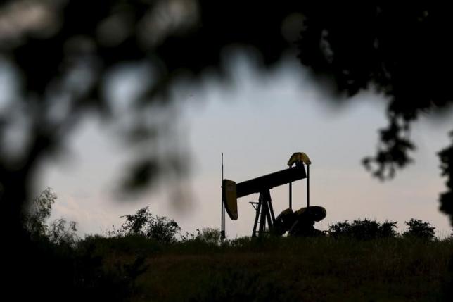 An oil pump jack can be seen in Cisco, Texas
